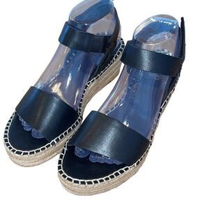 Franco‎ Sarto Womens Strappy Espadrille Sandals Black Size 8M